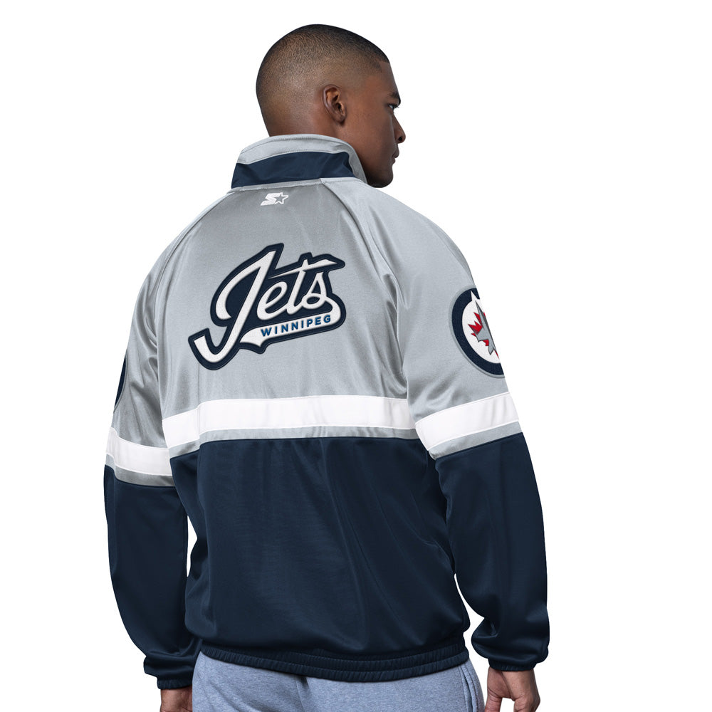 Starter Winnipeg Jets Veteran Men's Navy Track Jacket
