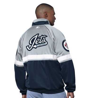 Starter Winnipeg Jets Veteran Men's Navy Track Jacket