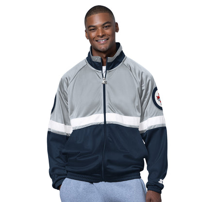 Starter Winnipeg Jets Veteran Men's Navy Track Jacket