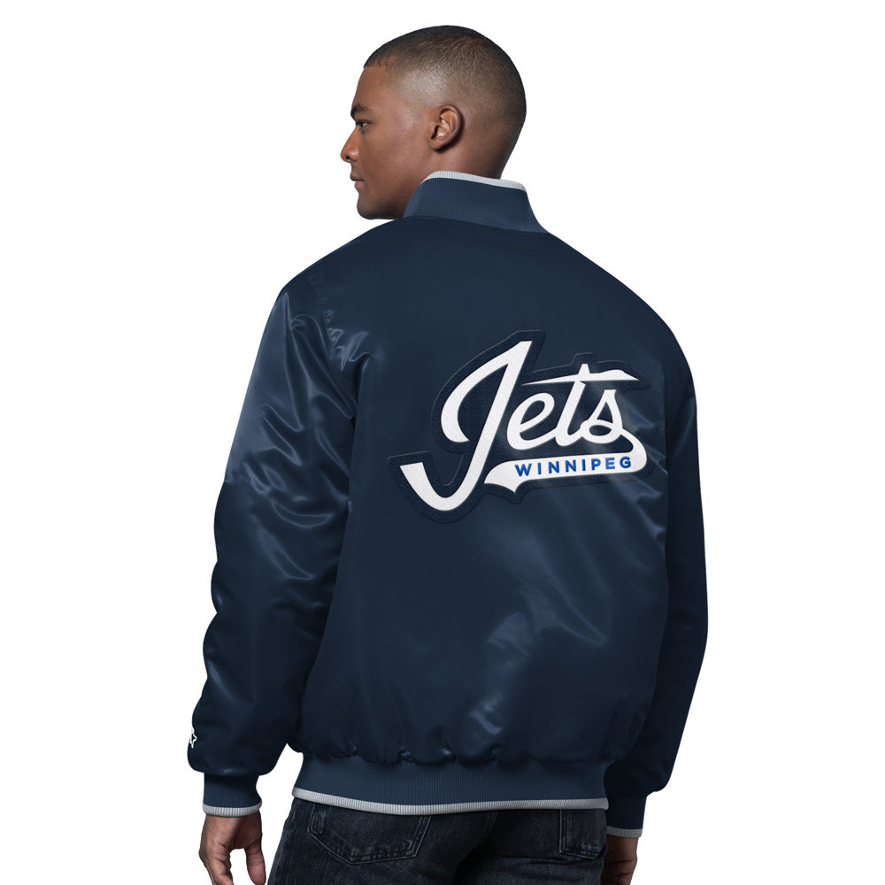 Starter Winnipeg Jets Ambassador Men's Navy Varsity Jacket