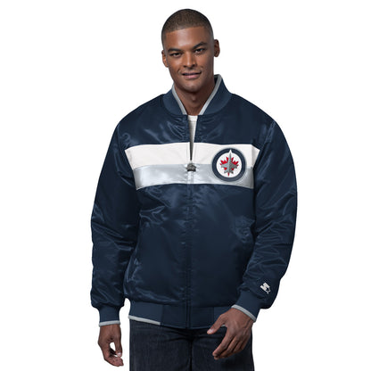 Starter Winnipeg Jets Ambassador Men's Navy Varsity Jacket