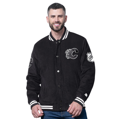 Starter Calgary Flames Blackout Men's Black Varsity Jacket