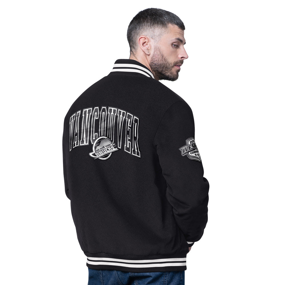 Starter Vancouver Canucks Blackout Men's Black Varsity Jacket