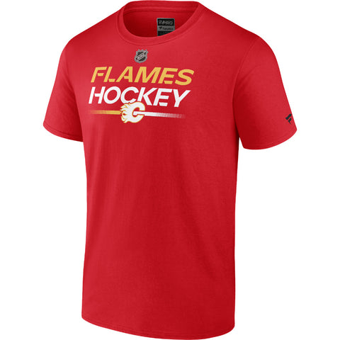 FANATICS CALGARY FLAMES AUTHENTIC PRO PRIME ADULT RED T SHIRT