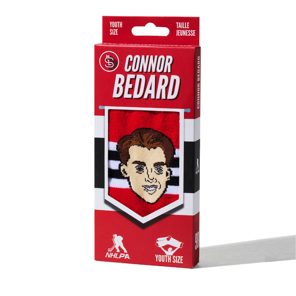 Major League Socks Chicago Blackhawks Connor Bedard Youth Red Socks