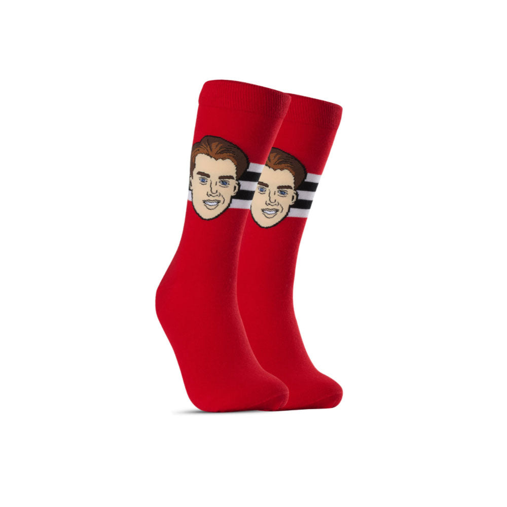 Major League Socks Chicago Blackhawks Connor Bedard Youth Red Socks