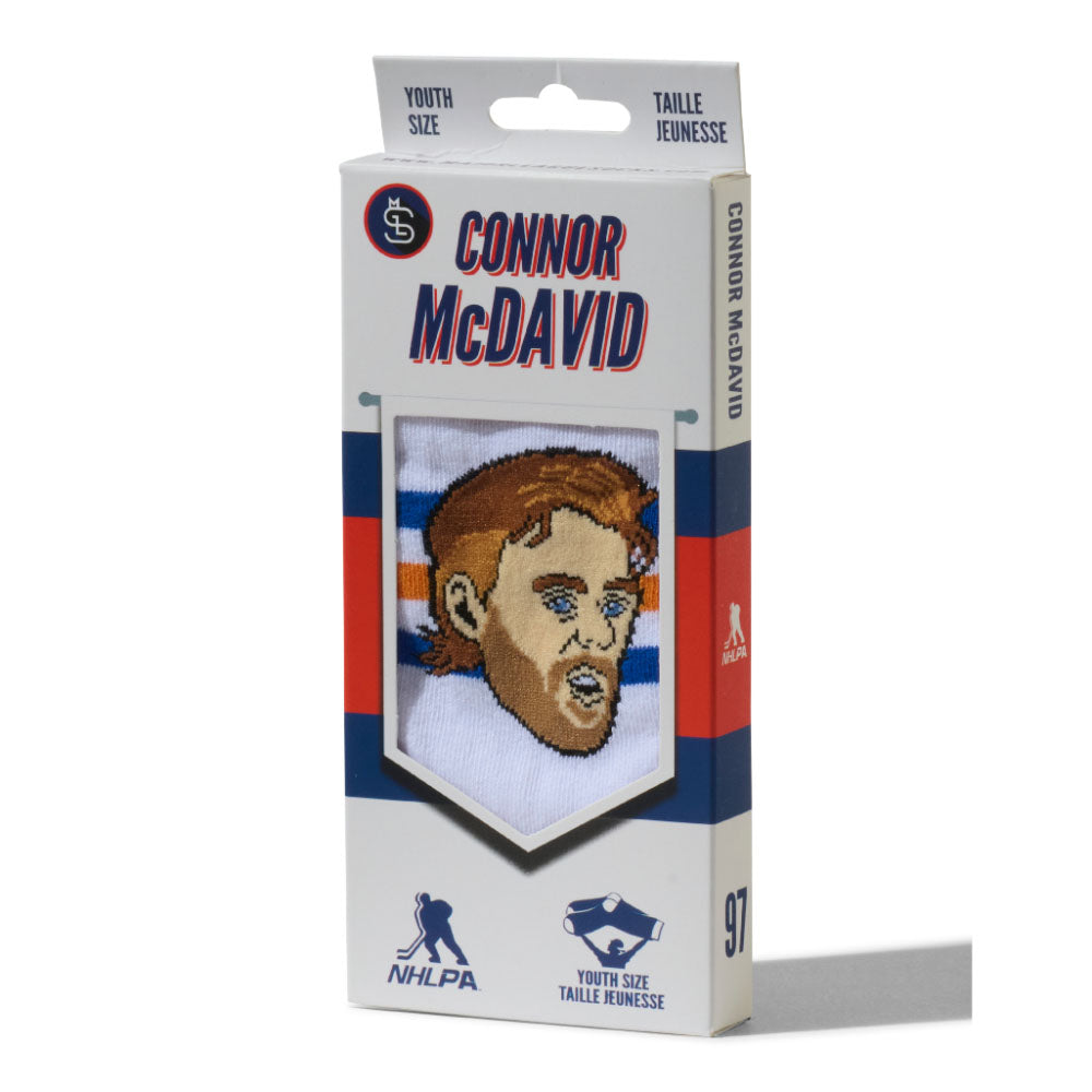 Major League Socks Edmonton Oilers Connor McDavid Youth White Socks