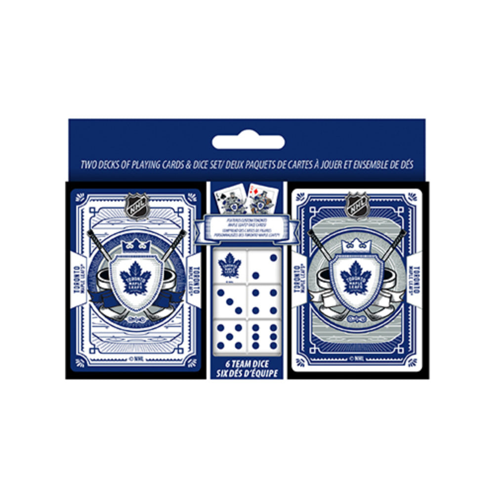 TORONTO MAPLE LEAFS NHL 2 PACK CARDS & DICE SET