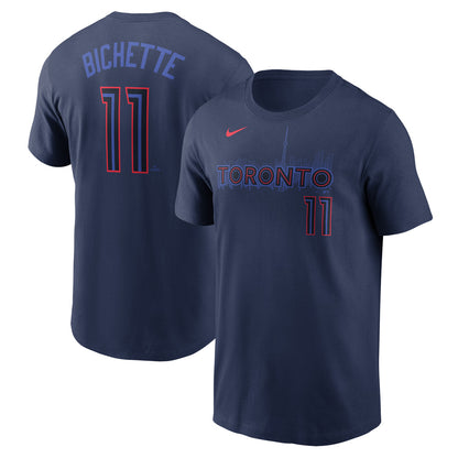 NIKE TORONTO BLUE JAYS BO BICHETTE 2024 CITY CONNECT NAME AND NUMBER T SHIRT