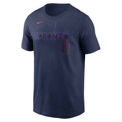 NIKE TORONTO BLUE JAYS BO BICHETTE 2024 CITY CONNECT NAME AND NUMBER T SHIRT