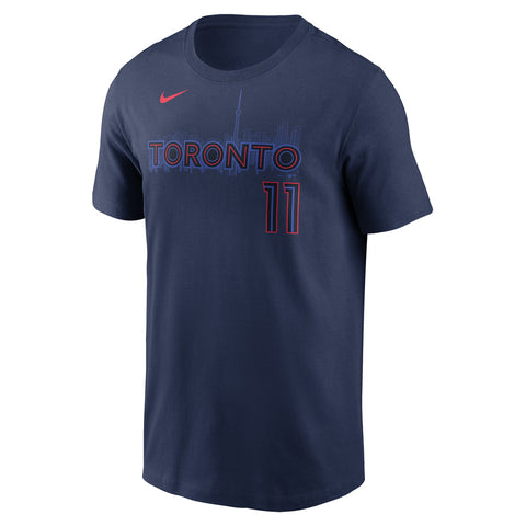 NIKE TORONTO BLUE JAYS BO BICHETTE 2024 CITY CONNECT NAME AND NUMBER T SHIRT