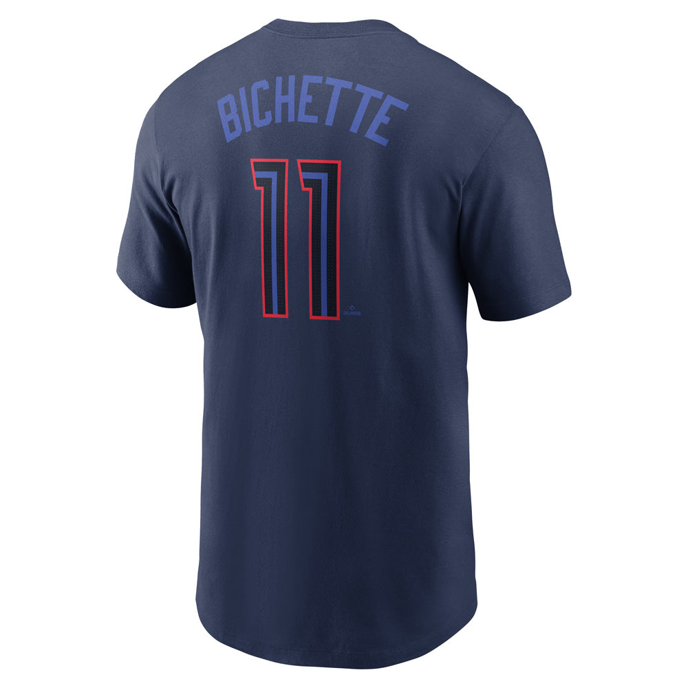 NIKE TORONTO BLUE JAYS BO BICHETTE 2024 CITY CONNECT NAME AND NUMBER T SHIRT