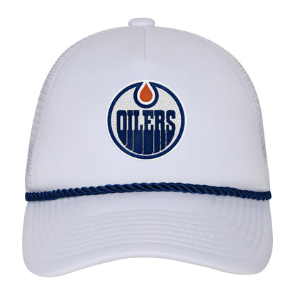 Youth Edmonton Oilers Fresh Trucker Hat White