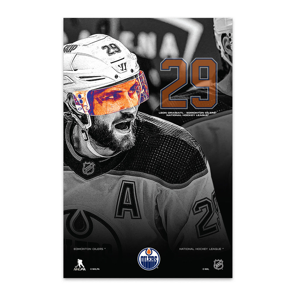 Edmonton Oilers Player Poster Plaque 22"X 34" Leon Draisaitl