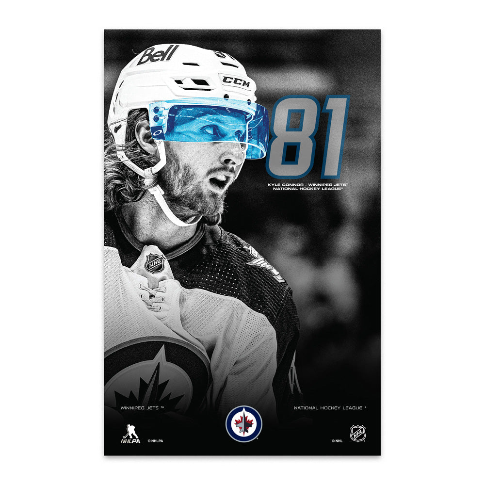 Winnipeg Jets Player Poster Plaque 22"X34" Kyle Connor