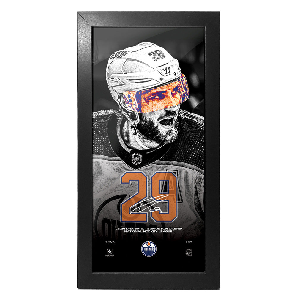 Edmonton Oilers Leon Draisaitl Neon Player Picture Frame 6 x 13.75