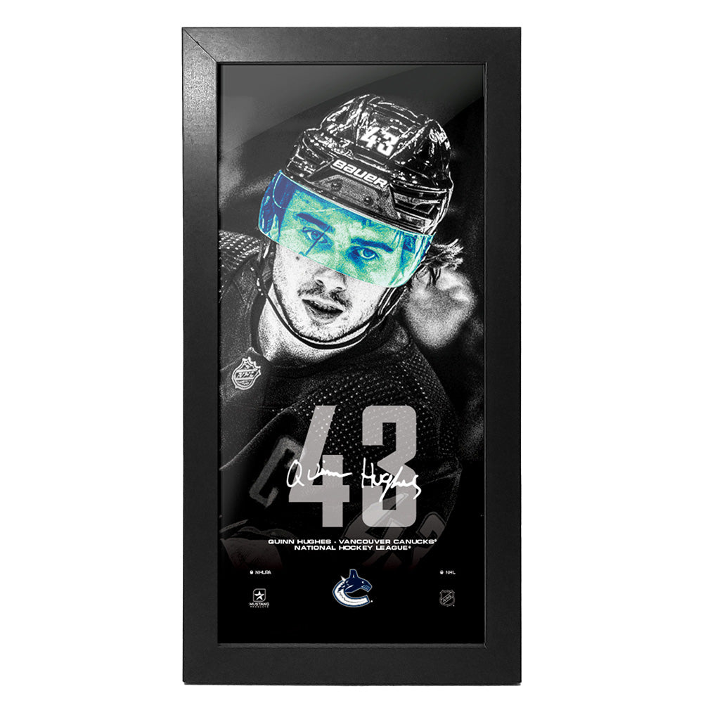 Vancouver Canucks Quinn Hughes Neon Player Picture Frame 6 X 13.75