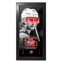 New Jersey Devils Jack Hughes Neon Player Picture Frame 6 X 13.75