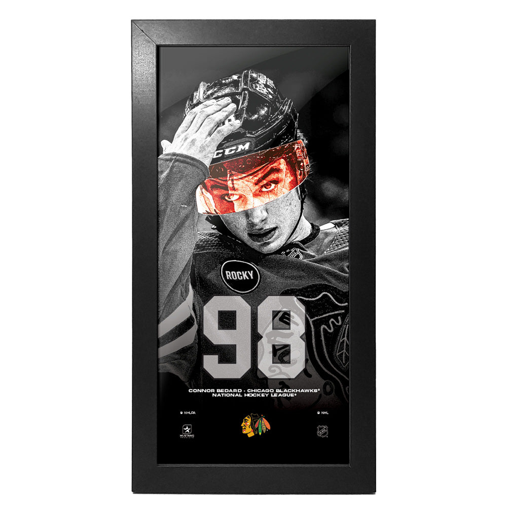 Chicago Blackhawks Connor Bedard Neon Player Picture Frame 6X13.75