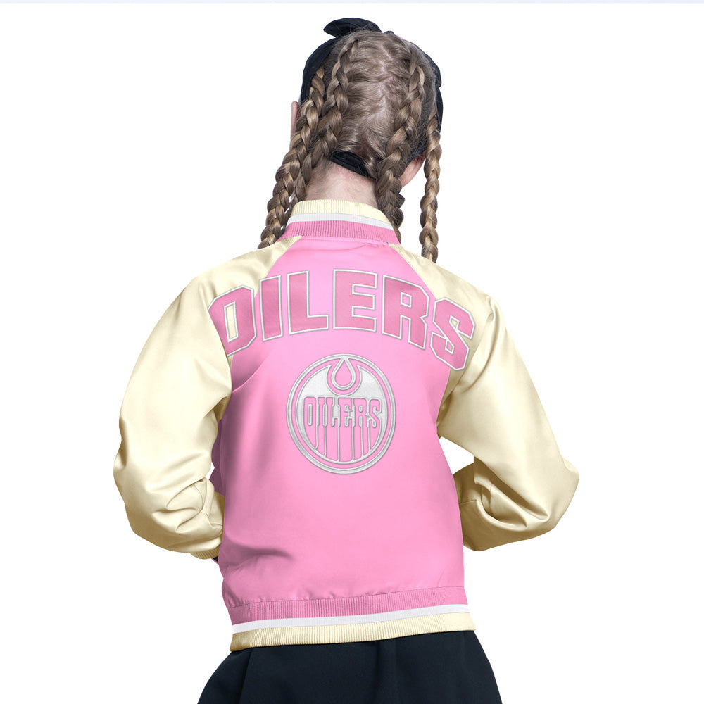 Youth Edmonton Oilers Starter Scrimmage Satin Pink Jacket