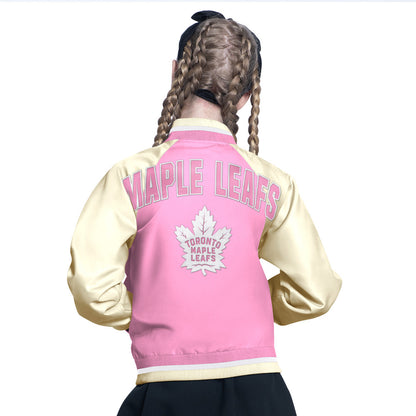 Starter Toronto Maple Leafs Scrimmage Youth Pink Satin Jacket