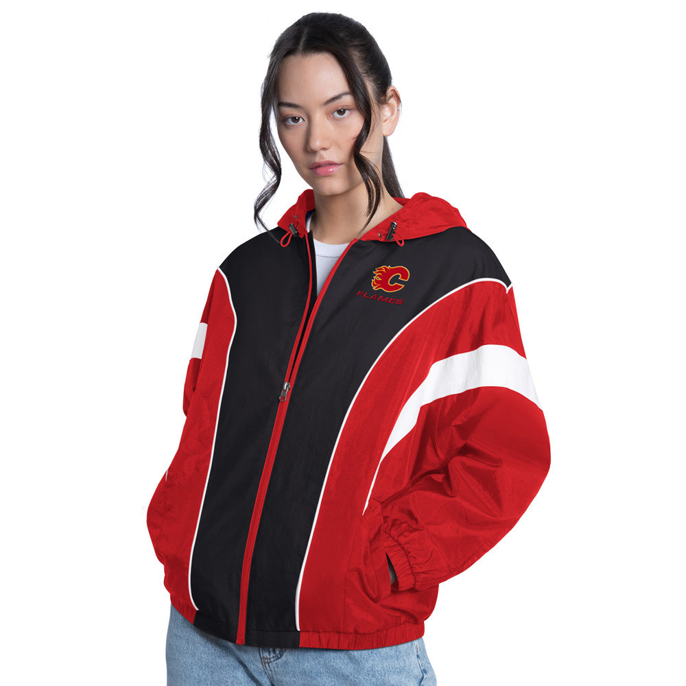 Starter Calgary Flames Quarterback Women's Red Full Zip Jacket