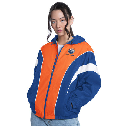Women's Edmonton Oilers Starter Quarterback Fullzip Blue Jacket