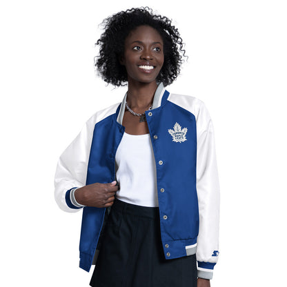 Starter Toronto Maple Leafs Blitz Women's Blue Satin Jacket