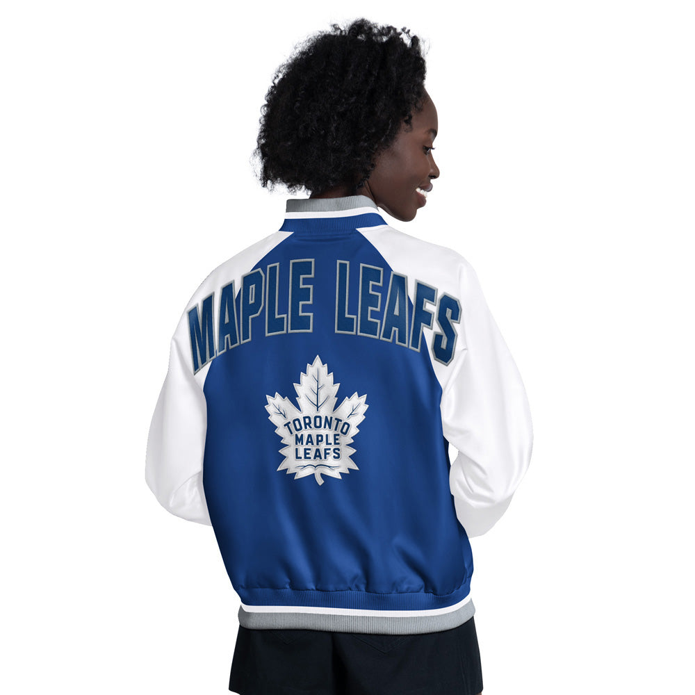 Starter Toronto Maple Leafs Blitz Women's Blue Satin Jacket