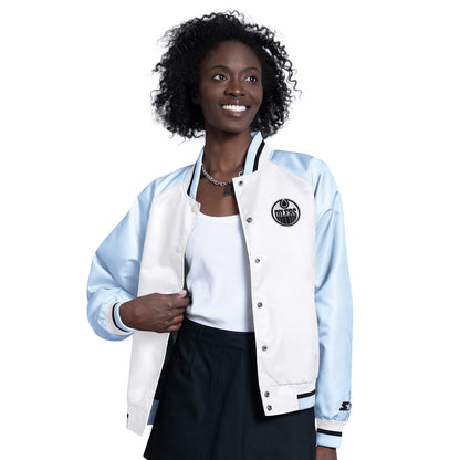 Women's Edmonton Oilers Starter Blitz Satin Jacket Blue