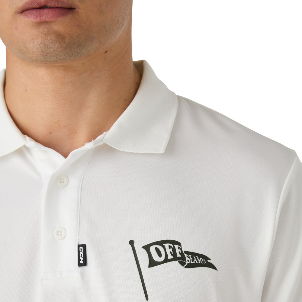 CCM GOLF ADULT SOLID WHITE POLO SHIRT