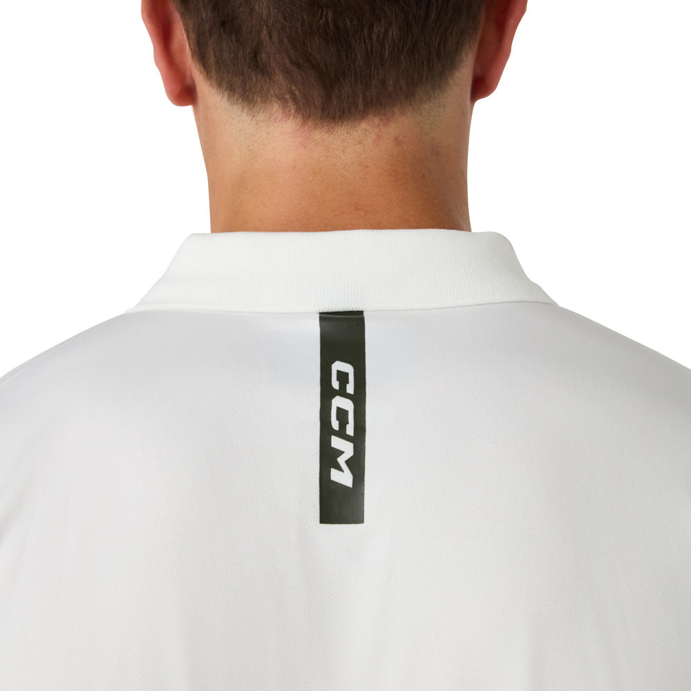 CCM GOLF ADULT SOLID WHITE POLO SHIRT