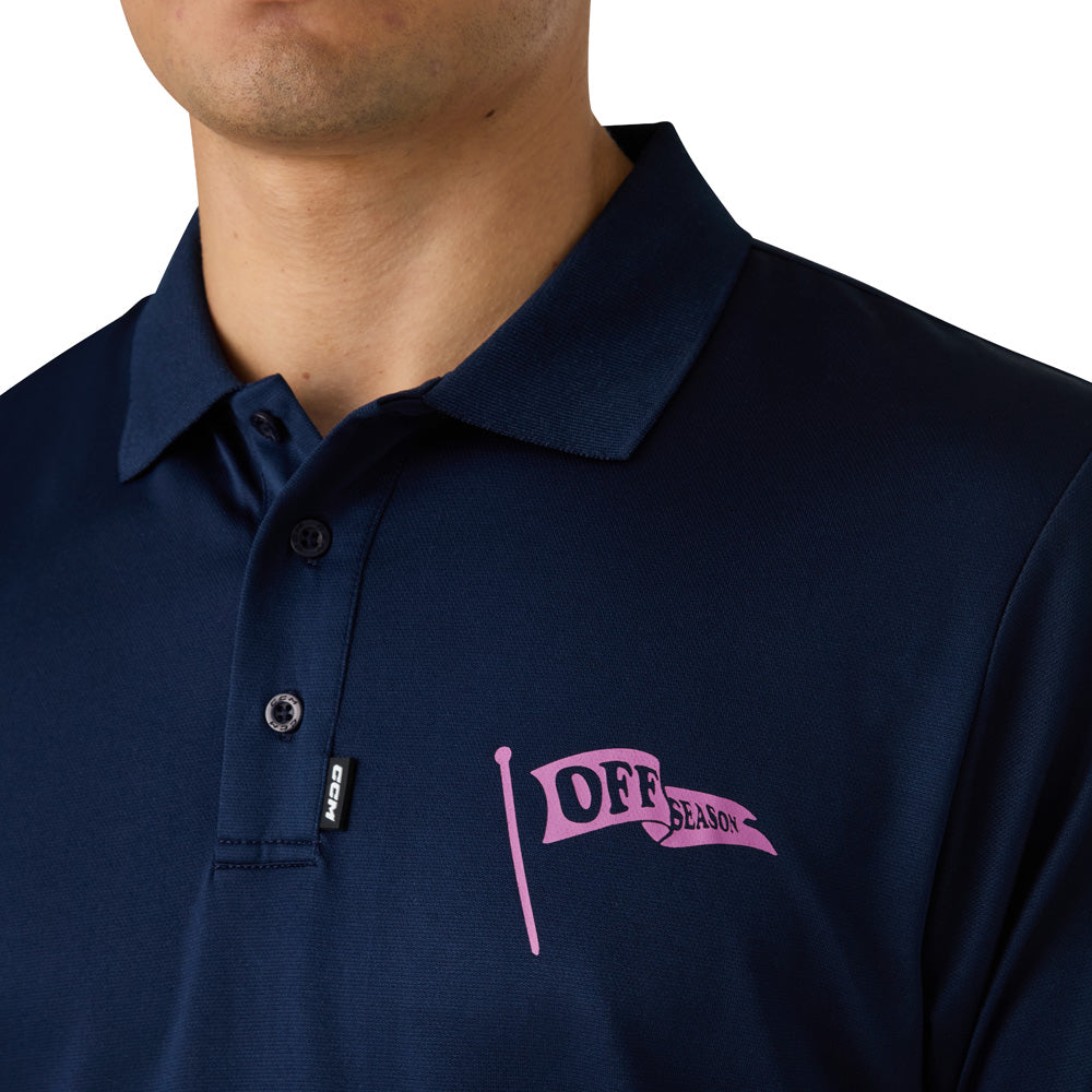 CCM GOLF ADULT SOLID NAVY POLO SHIRT