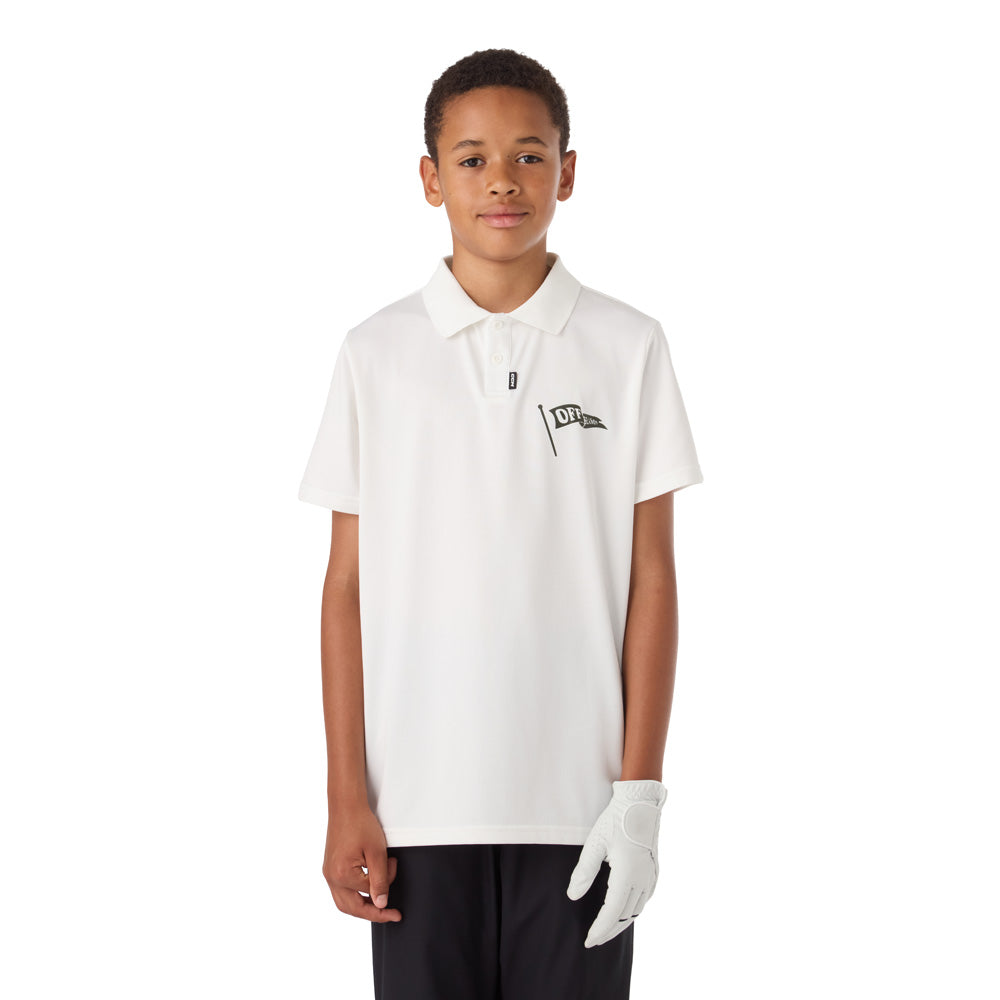 CCM GOLF YOUTH SOLID WHITE POLO SHIRT