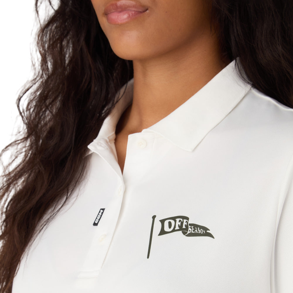 CCM GOLF WOMEN'S SOLID WHITE POLO SHIRT
