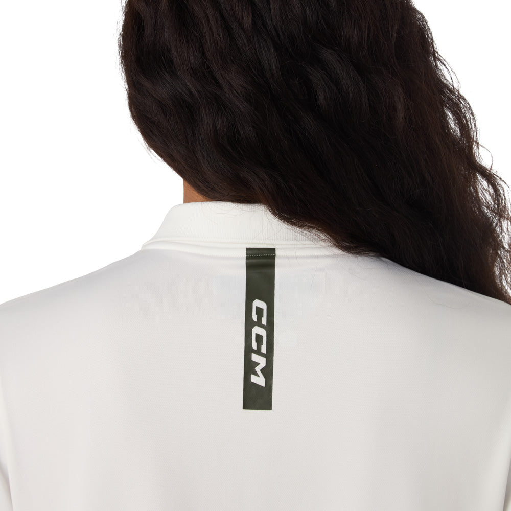 CCM GOLF WOMEN'S SOLID WHITE POLO SHIRT