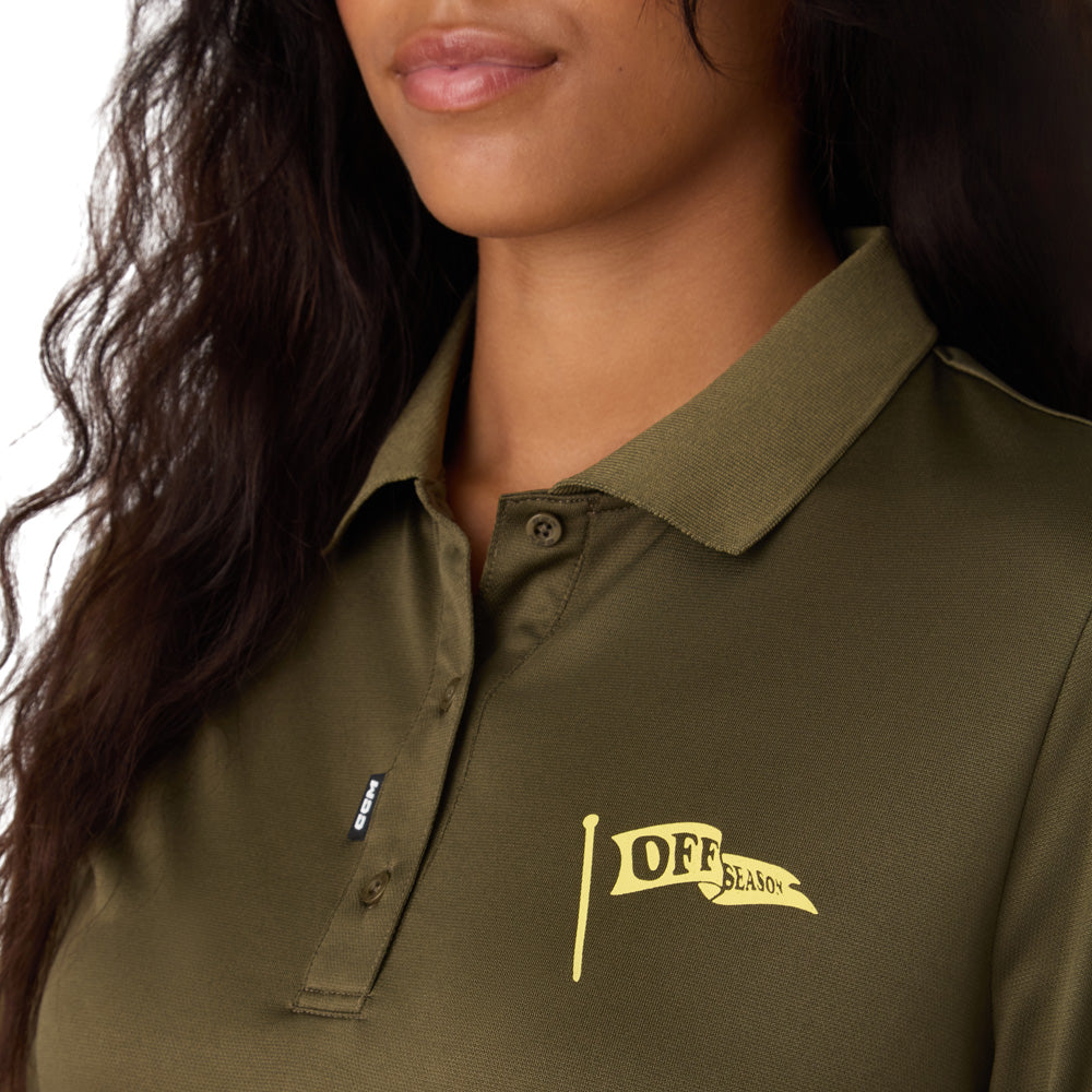 CCM GOLF WOMEN'S SOLID GREEN POLO SHIRT