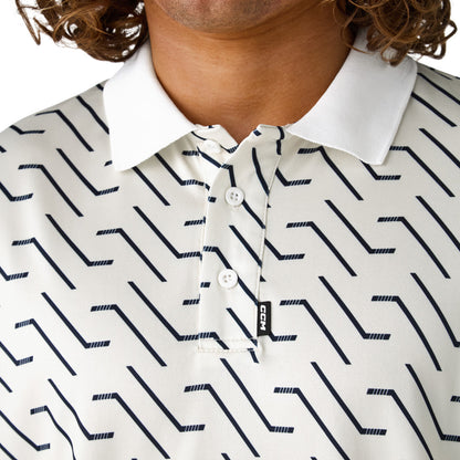 CCM GOLF ADULT PRINTED WHITE POLO SHIRT