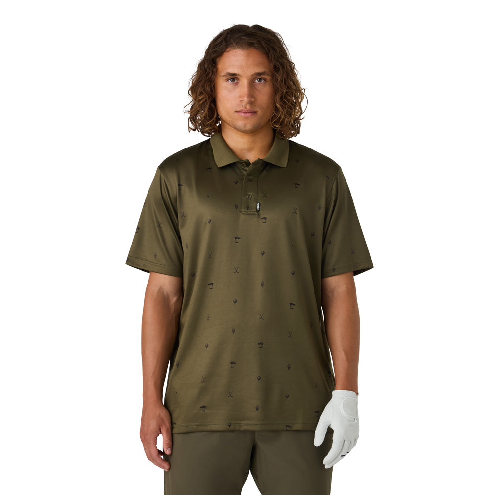 CCM GOLF ADULT PRINTED GREEN POLO SHIRT