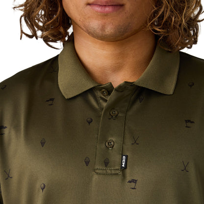 CCM GOLF ADULT PRINTED GREEN POLO SHIRT