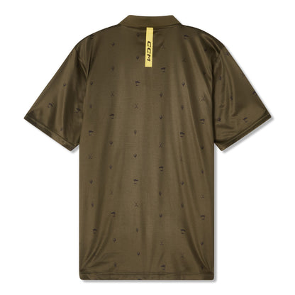 CCM GOLF ADULT PRINTED GREEN POLO SHIRT