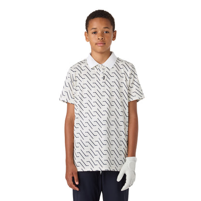 CCM GOLF YOUTH PRINTED WHITE POLO SHIRT