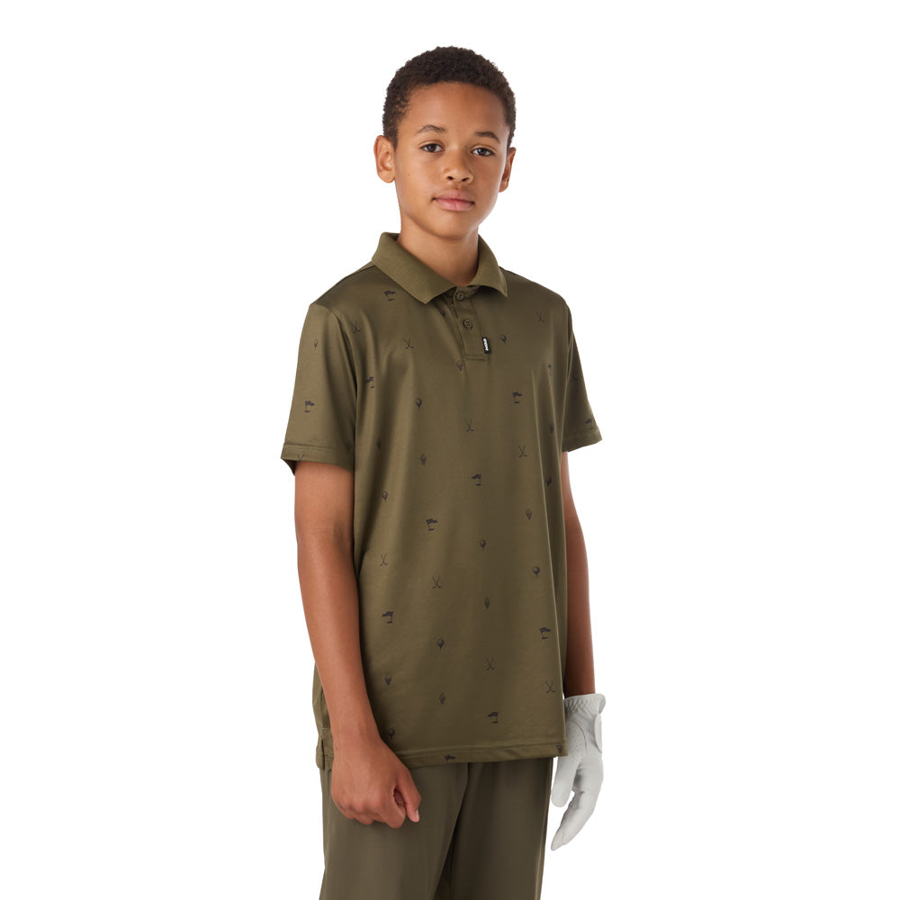 CCM GOLF YOUTH PRINTED GREEN POLO SHIRT