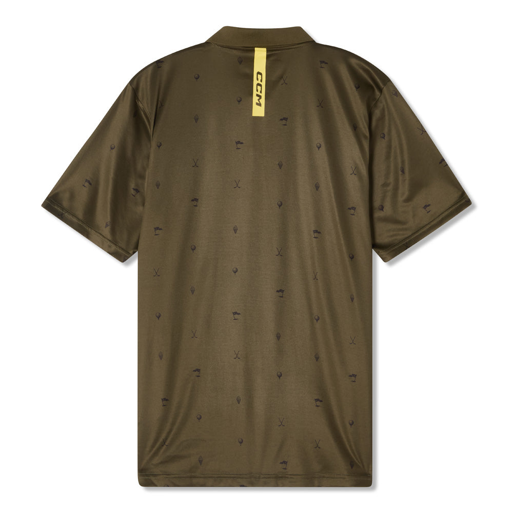 CCM GOLF YOUTH PRINTED GREEN POLO SHIRT