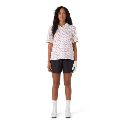 CCM GOLF WOMEN'S PRINTED WHITE POLO SHIRT