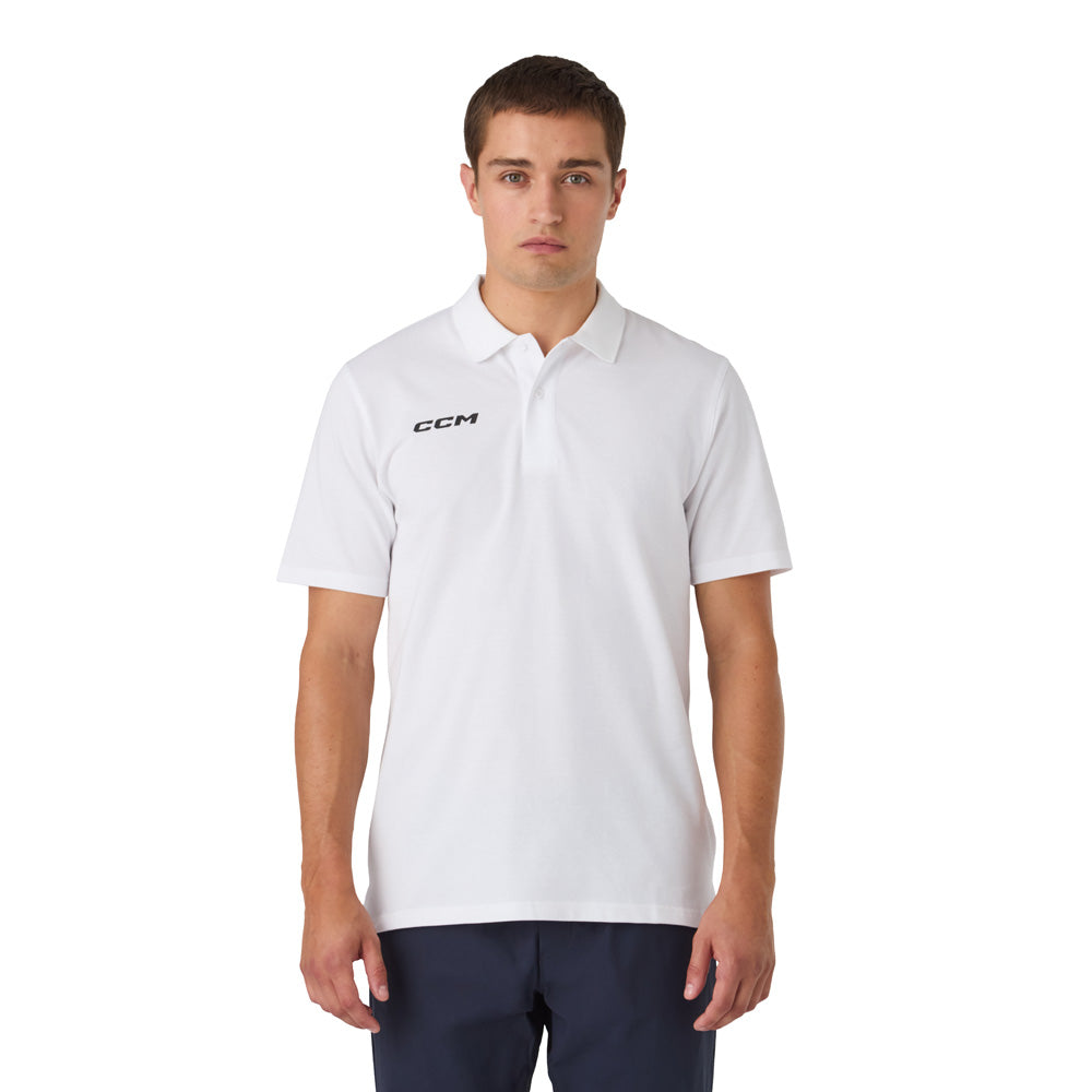 CCM Team Men's White Polo Shirt