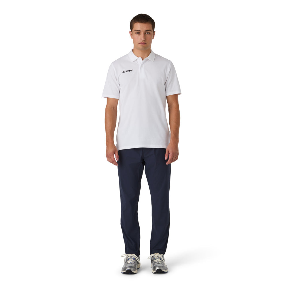 CCM Team Men's White Polo Shirt