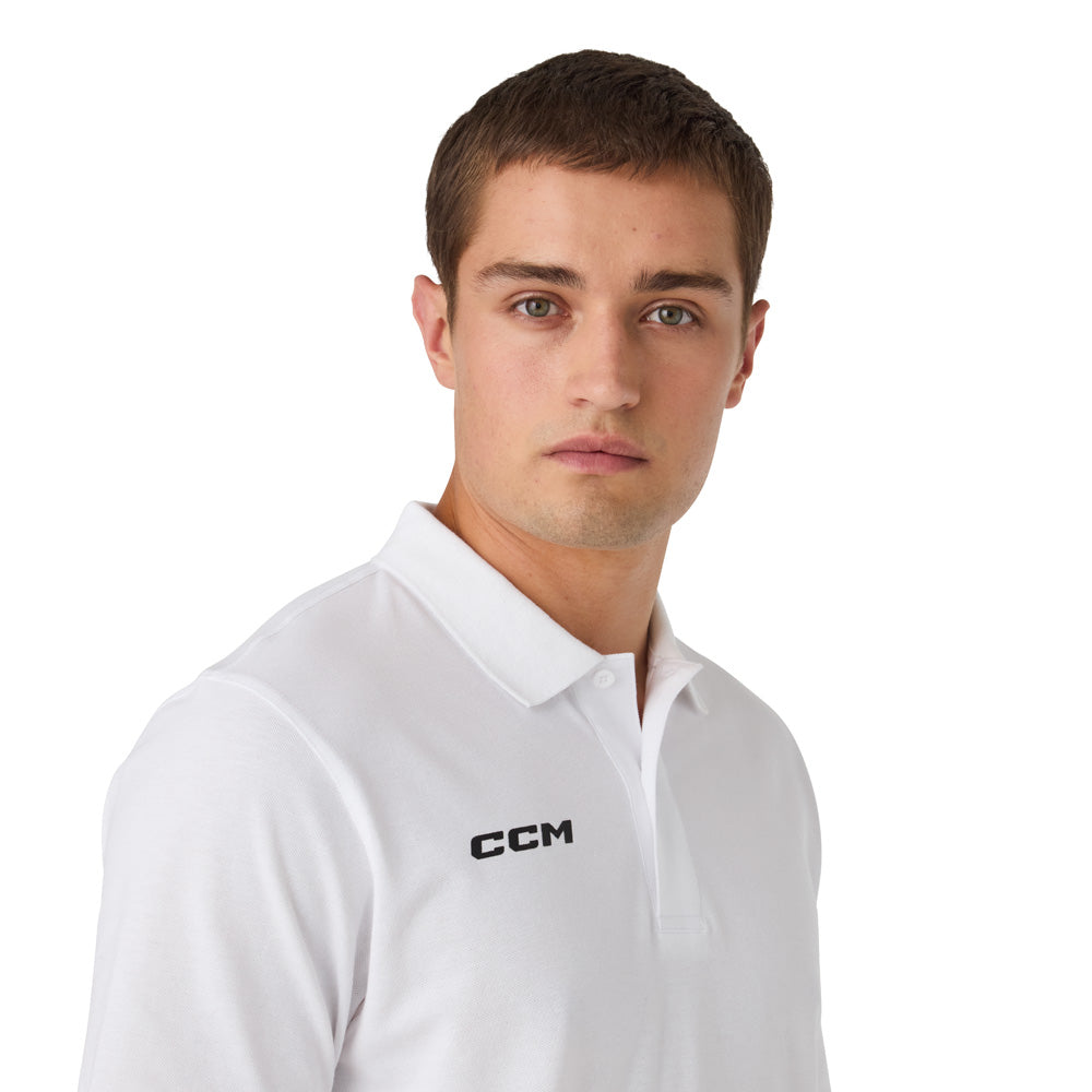 CCM Team Men's White Polo Shirt