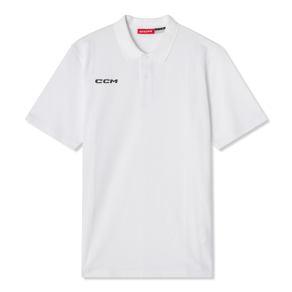 CCM Team Men's White Polo Shirt