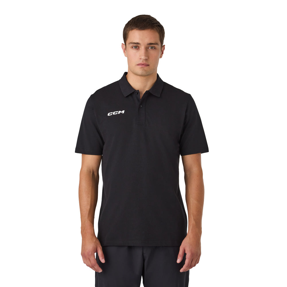 CCM Team Men's Black Polo Shirt